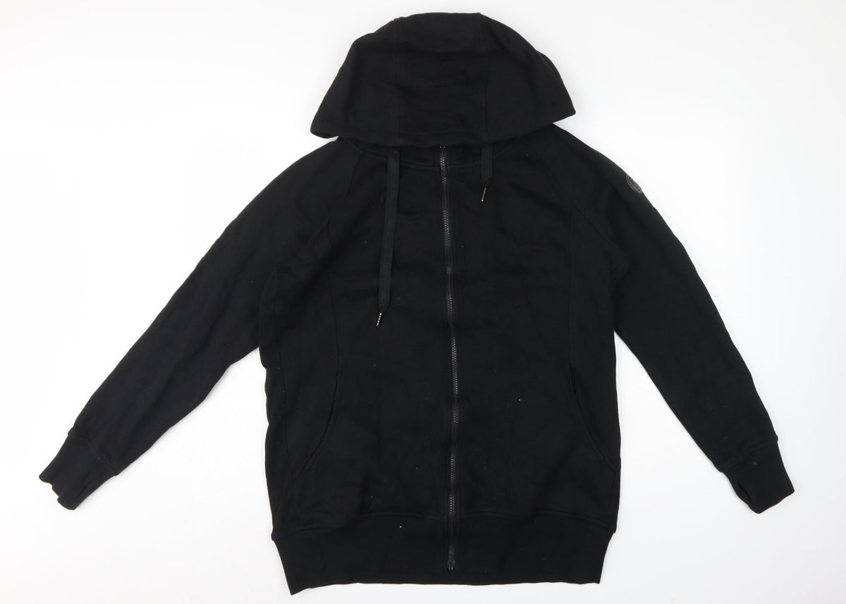 Seraphine Women Black L Maternity Full Zip Hooded Fleece Hoodie