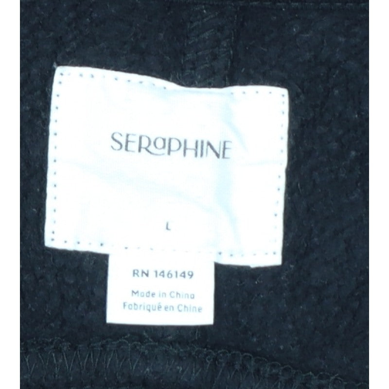 Seraphine Women Black L Maternity Full Zip Hooded Fleece Hoodie