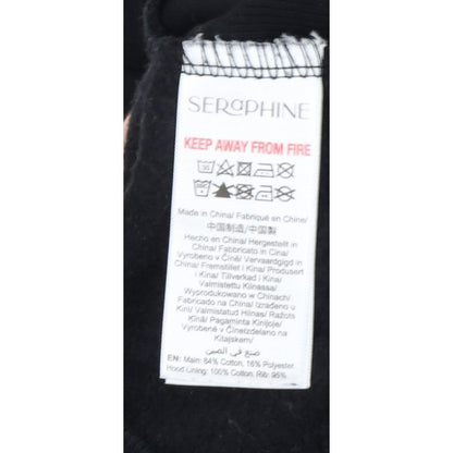 Seraphine Women Black L Maternity Full Zip Hooded Fleece Hoodie
