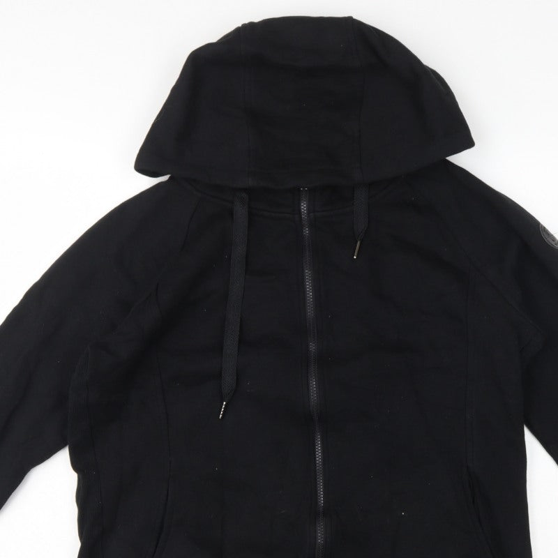 Seraphine Women Black L Maternity Full Zip Hooded Fleece Hoodie