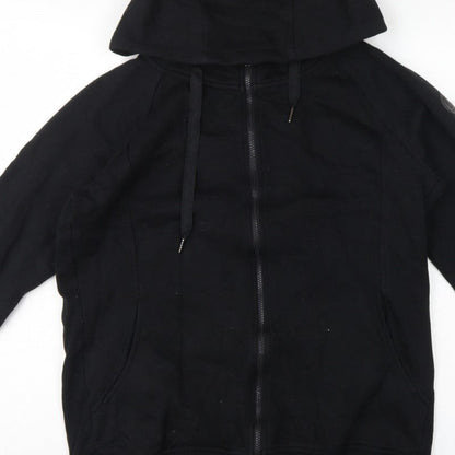 Seraphine Women Black L Maternity Full Zip Hooded Fleece Hoodie