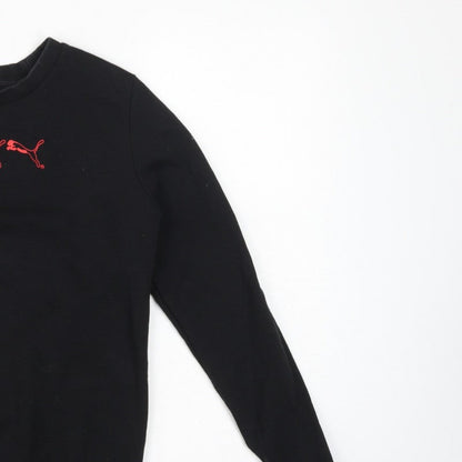 Puma Women’s Black XS Logo Crew Neck Pullover Sweatshirt