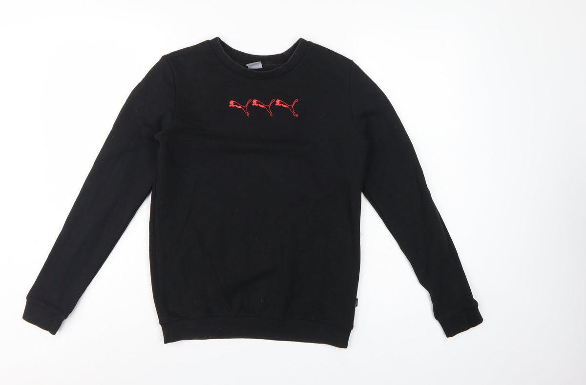 Puma Women’s Black XS Logo Crew Neck Pullover Sweatshirt