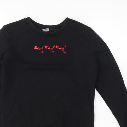 Puma Women’s Black XS Logo Crew Neck Pullover Sweatshirt