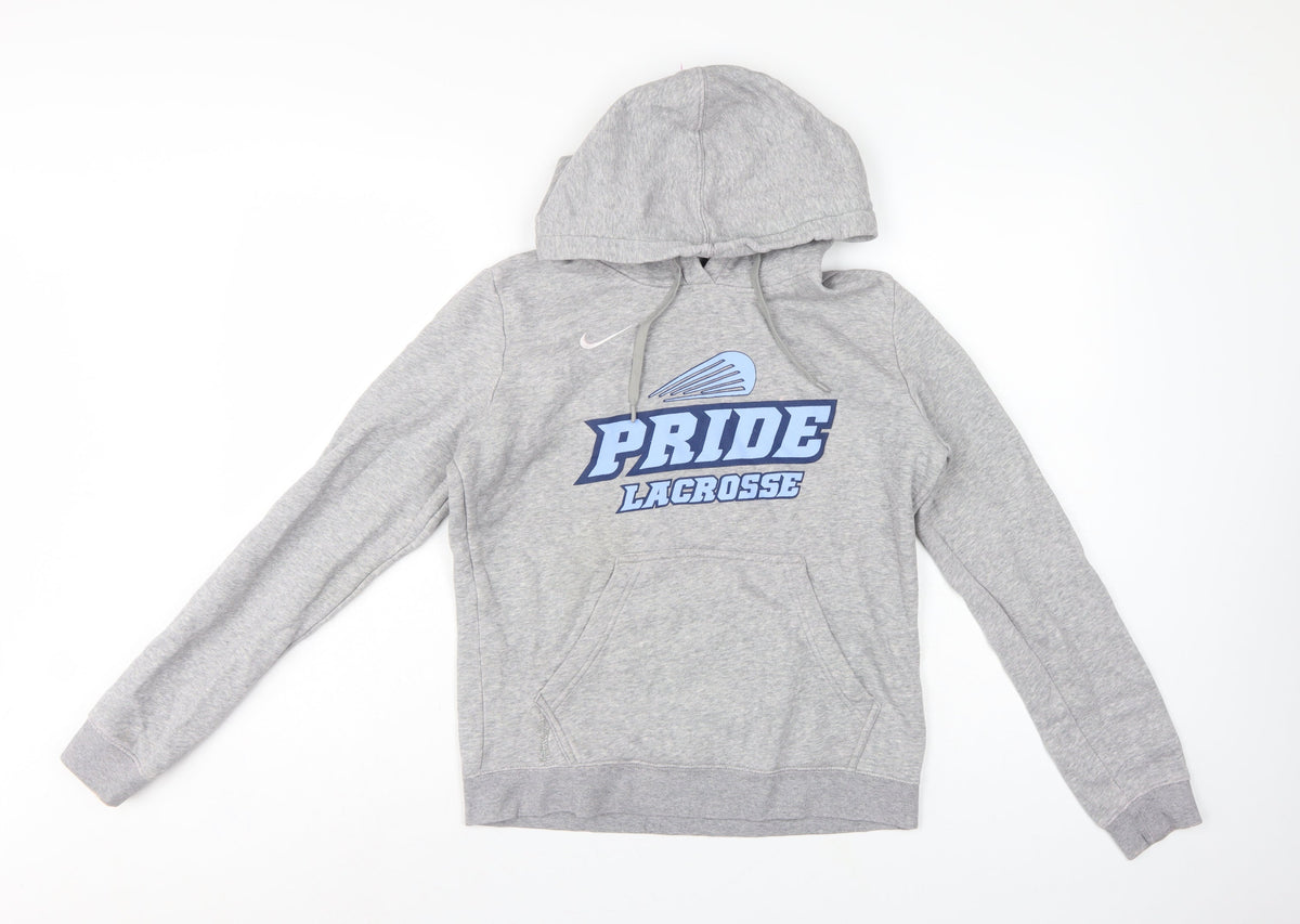 Nike Unisex Grey M Pullover Hoodie Pride Lacrosse Logo Sports