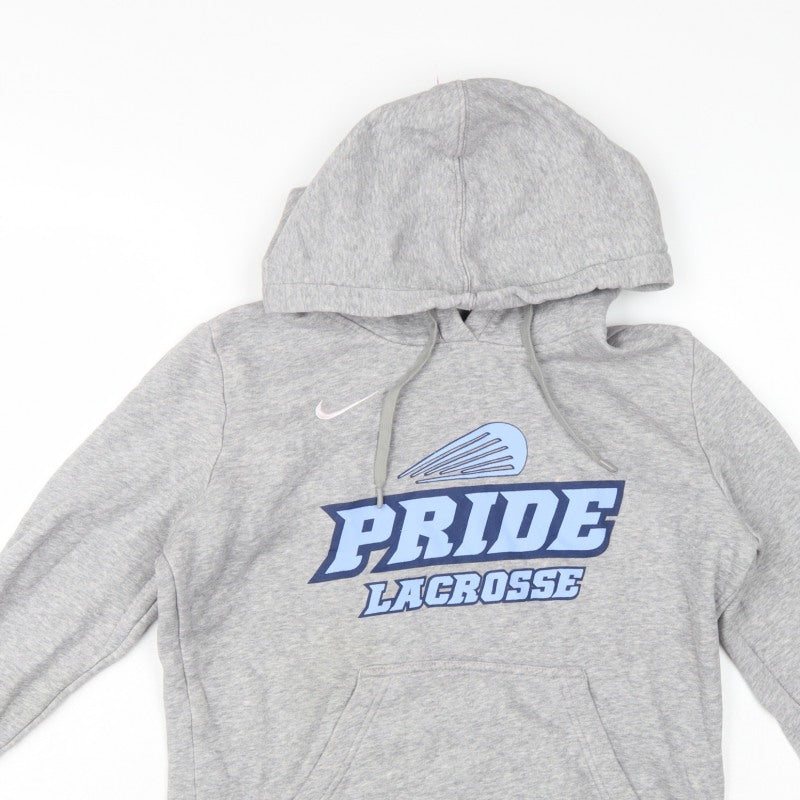 Nike Unisex Grey M Pullover Hoodie Pride Lacrosse Logo Sports