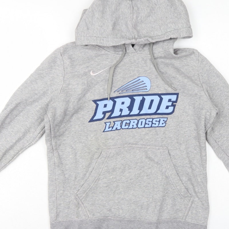 Nike Unisex Grey M Pullover Hoodie Pride Lacrosse Logo Sports