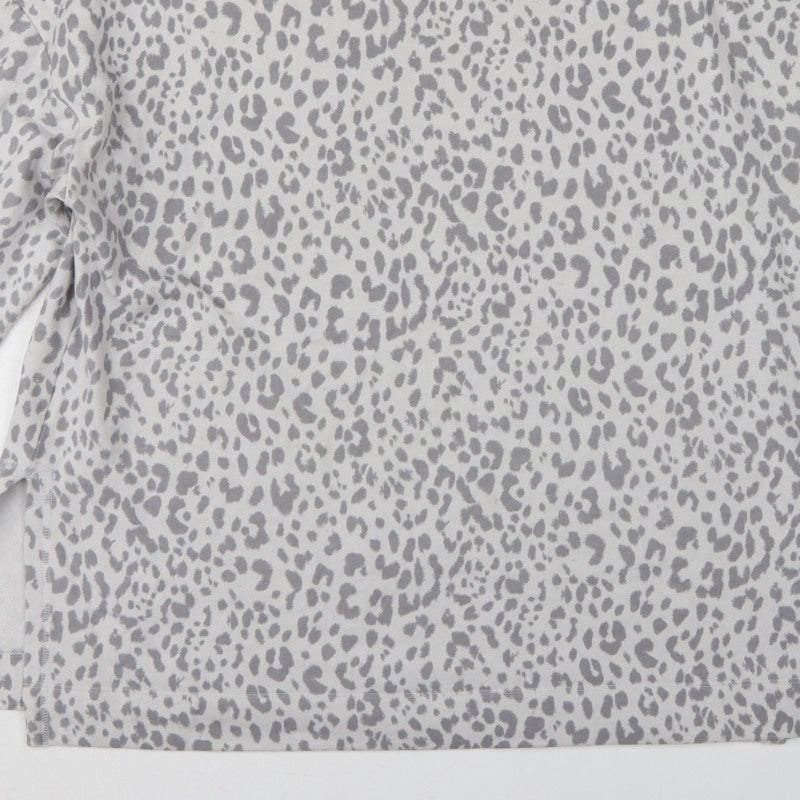 GAP Women Grey Leopard Print XL Pullover Crew Neck Sweatshirt