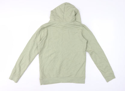 Calvin Klein Jeans Boys Green 16 Years Pullover Logo Hoodie Cotton