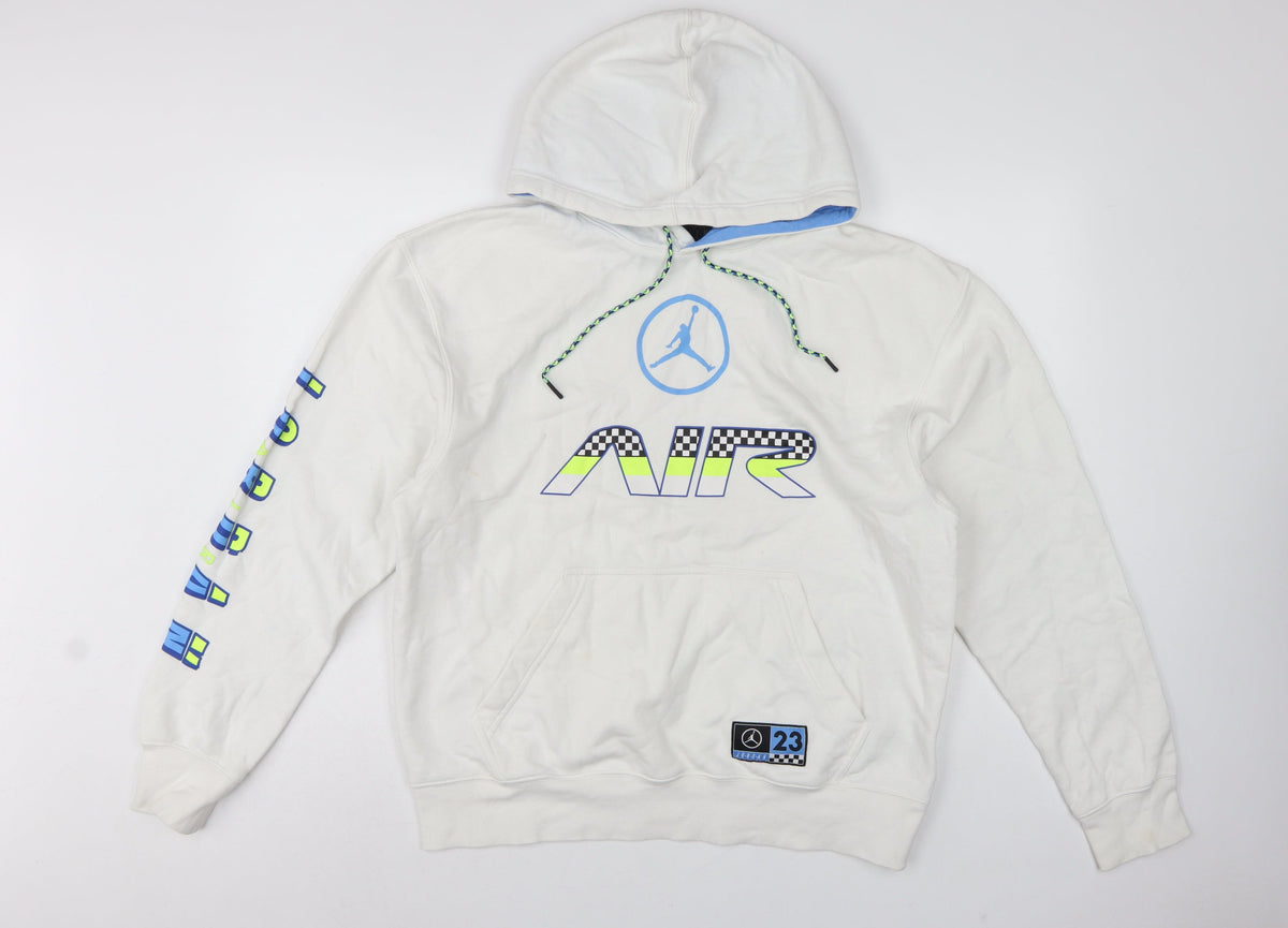 Jordan Men’s White M Pullover Hoodie Air Racing Graphic