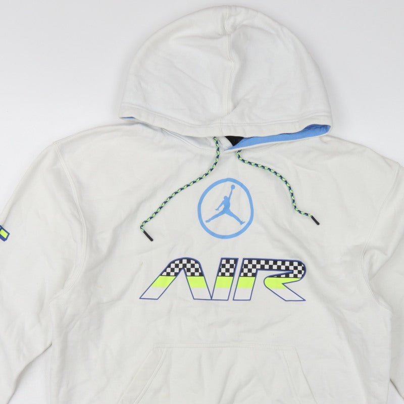 Jordan Men’s White M Pullover Hoodie Air Racing Graphic