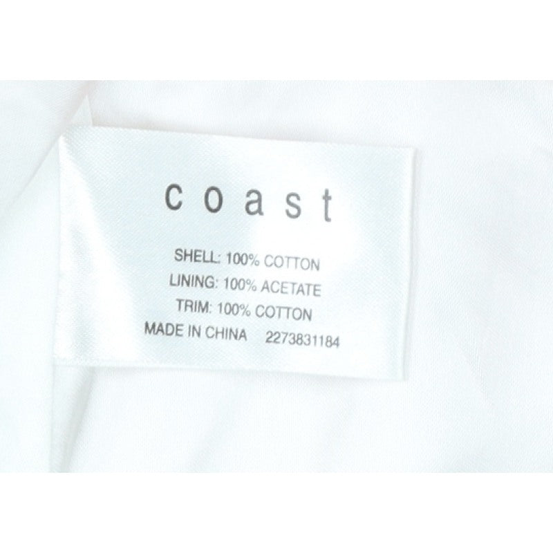 Coast Women Red White Cotton Geometric Camisole Tank Top UK 10