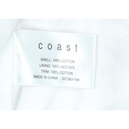 Coast Women Red White Cotton Geometric Camisole Tank Top UK 10