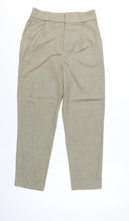 H&M Women’s Beige Tailored Tapered Trousers UK 8 High Rise