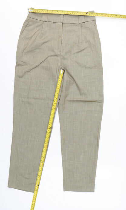 H&M Women’s Beige Tailored Tapered Trousers UK 8 High Rise
