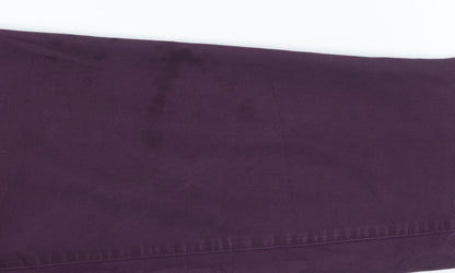 Marks and Spencer Women’s Purple UK 10 Short Tapered Chino Trousers