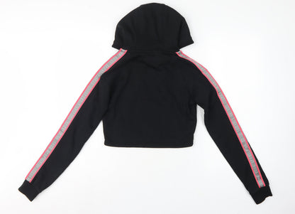 Pink Soda Sport Women’s Black UK 6 Cropped Logo Pullover Hoodie