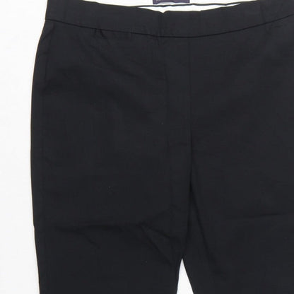 Marks and Spencer Women’s Black UK 14 Short Tapered Cotton Dress Trousers
