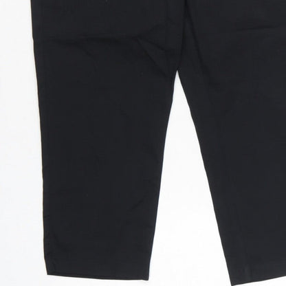 Marks and Spencer Women’s Black UK 14 Short Tapered Cotton Dress Trousers