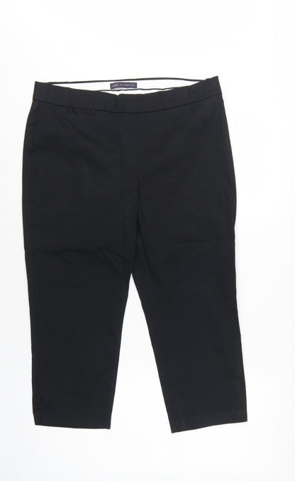 Marks and Spencer Women’s Black UK 14 Short Tapered Cotton Dress Trousers