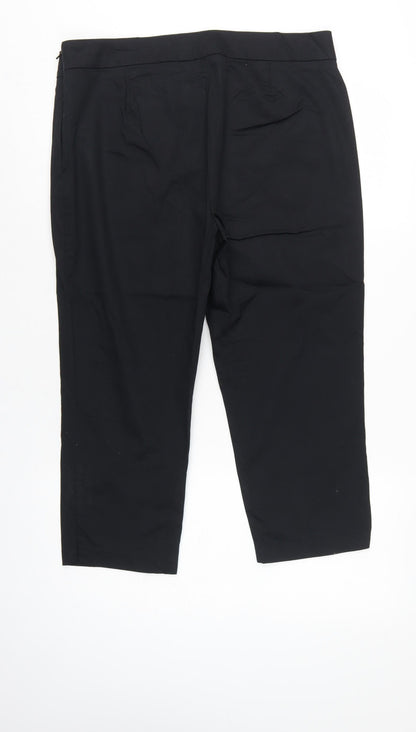 Marks and Spencer Women’s Black UK 14 Short Tapered Cotton Dress Trousers
