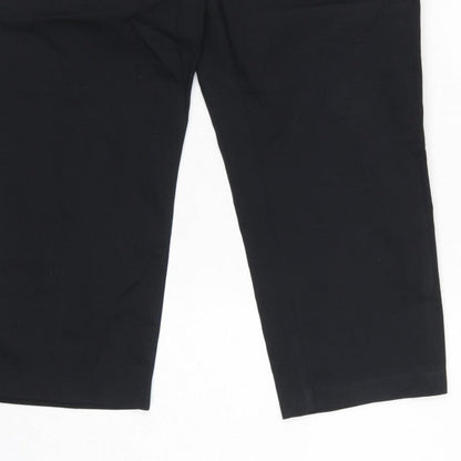 Marks and Spencer Women’s Black UK 14 Short Tapered Cotton Dress Trousers