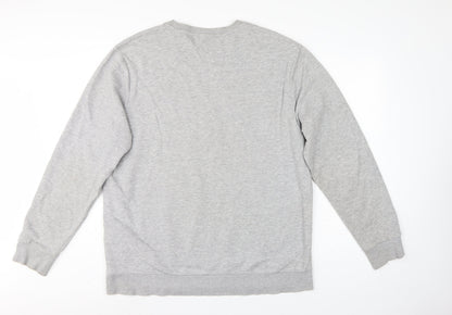 Jack & Jones Men’s Grey 2XL Crew Neck Logo Pullover Sweatshirt