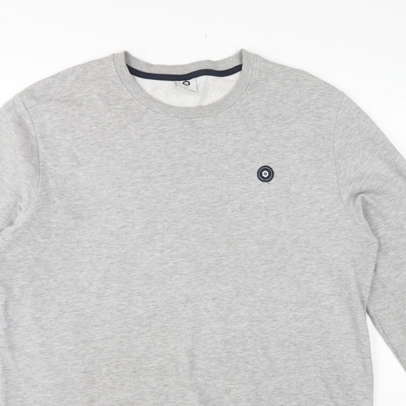 Jack & Jones Men’s Grey 2XL Crew Neck Logo Pullover Sweatshirt