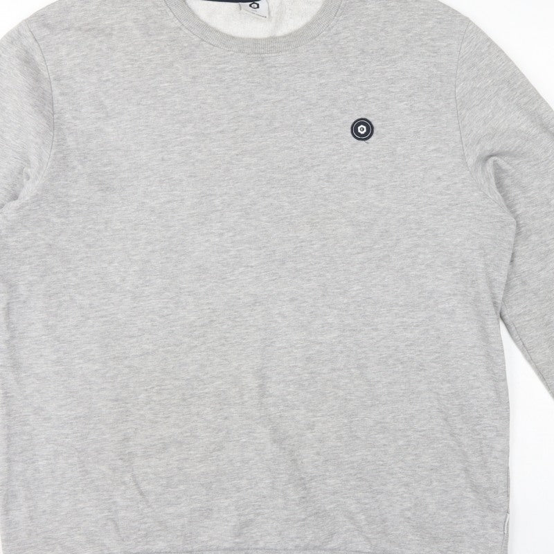 Jack & Jones Men’s Grey 2XL Crew Neck Logo Pullover Sweatshirt