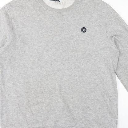 Jack & Jones Men’s Grey 2XL Crew Neck Logo Pullover Sweatshirt