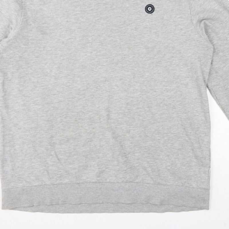 Jack & Jones Men’s Grey 2XL Crew Neck Logo Pullover Sweatshirt