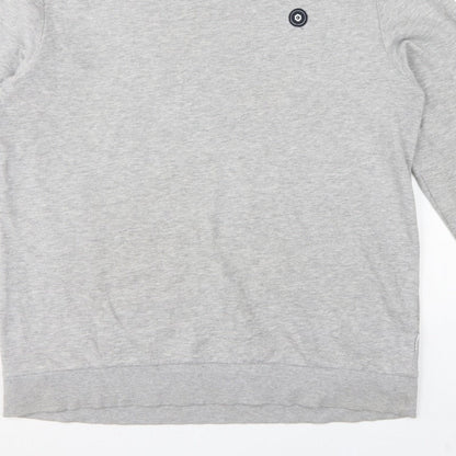 Jack & Jones Men’s Grey 2XL Crew Neck Logo Pullover Sweatshirt