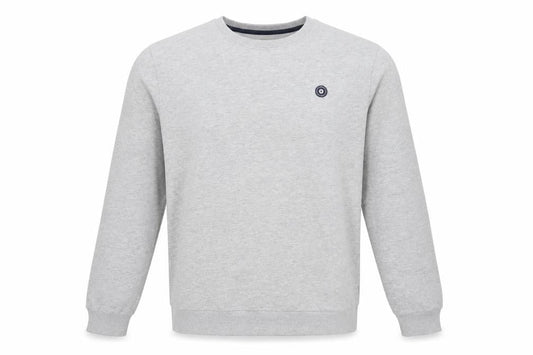 Front view of Jack & Jones Men’s Grey 2XL Crew Neck Logo Pullover Sweatshirt