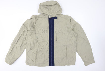 Armani Jeans Men’s Beige XL Hooded Full Zip Utility Jacket