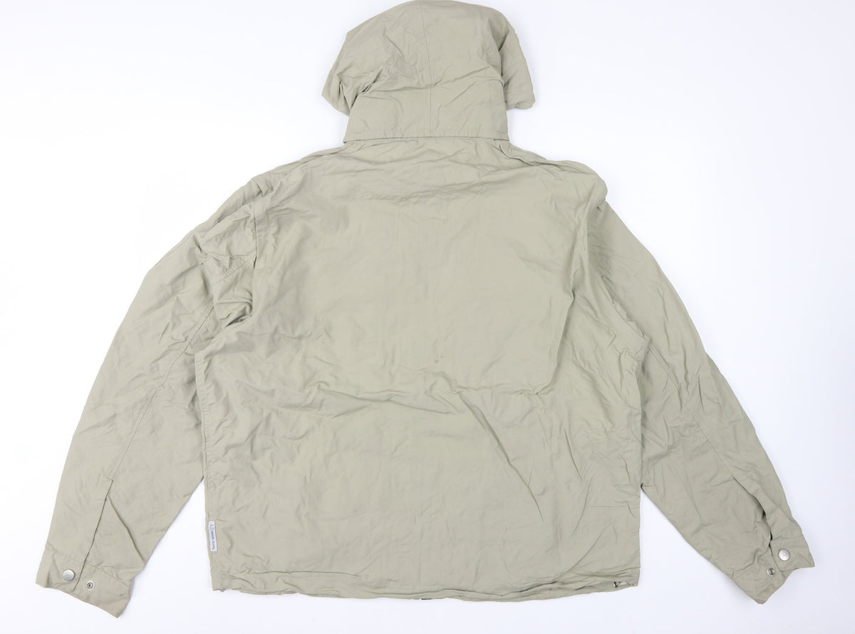 Armani Jeans Men’s Beige XL Hooded Full Zip Utility Jacket