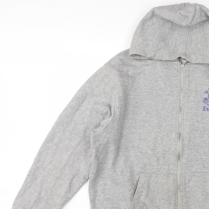 Everton Men’s Grey L Full Zip Hooded Football Fleece Hoodie