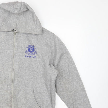 Everton Men’s Grey L Full Zip Hooded Football Fleece Hoodie