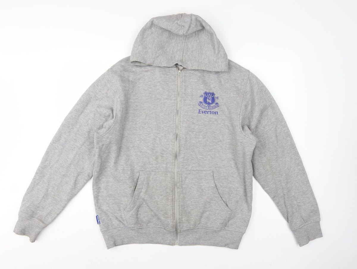 Everton Men’s Grey L Full Zip Hooded Football Fleece Hoodie