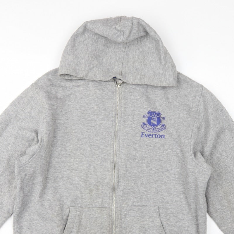 Everton Men’s Grey L Full Zip Hooded Football Fleece Hoodie