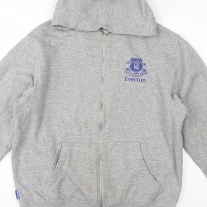 Everton Men’s Grey L Full Zip Hooded Football Fleece Hoodie