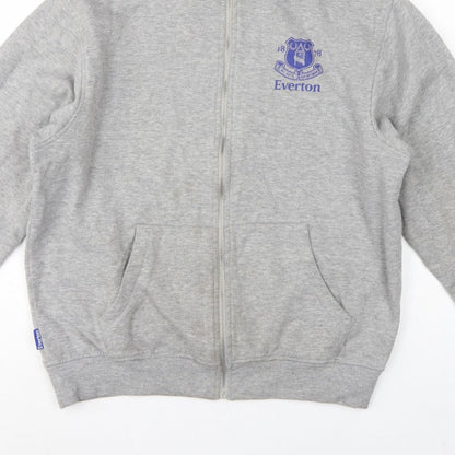 Everton Men’s Grey L Full Zip Hooded Football Fleece Hoodie