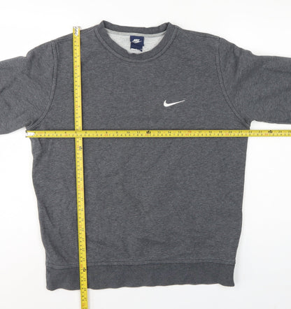 Nike Men’s Grey M Crew Neck Pullover Sweatshirt Logo Fleece