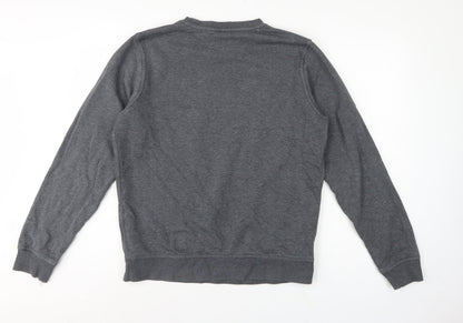 Nike Men’s Grey M Crew Neck Pullover Sweatshirt Logo Fleece