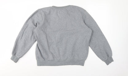 Firetrap Men’s Grey L Graphic Print Crew Neck Pullover Sweatshirt