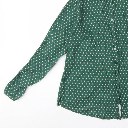 Seasalt Cornwall Women Green Polka Dot Basic Button-Up Shirt UK 18