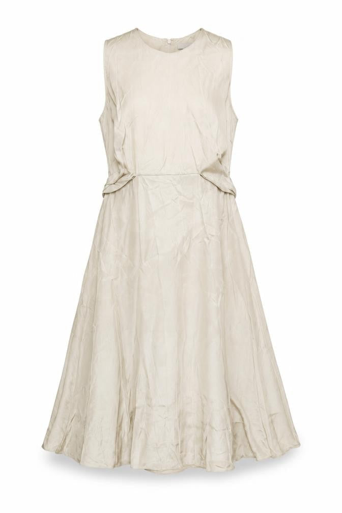 H&M Women Ivory UK 10 Long A-Line Sleeveless Belted Occasion Dress