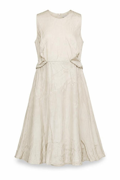 H&M Women Ivory UK 10 Long A-Line Sleeveless Belted Occasion Dress