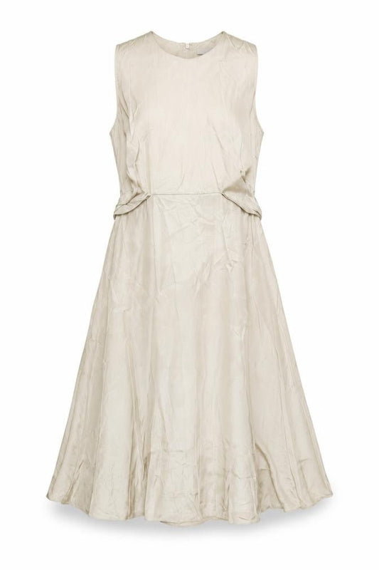 H&M Women Ivory UK 10 Long A-Line Sleeveless Belted Occasion Dress
