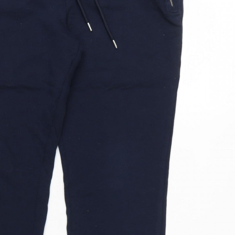 Autograph Mens Blue M Pure Cotton Zip Pocket Jogger Trousers