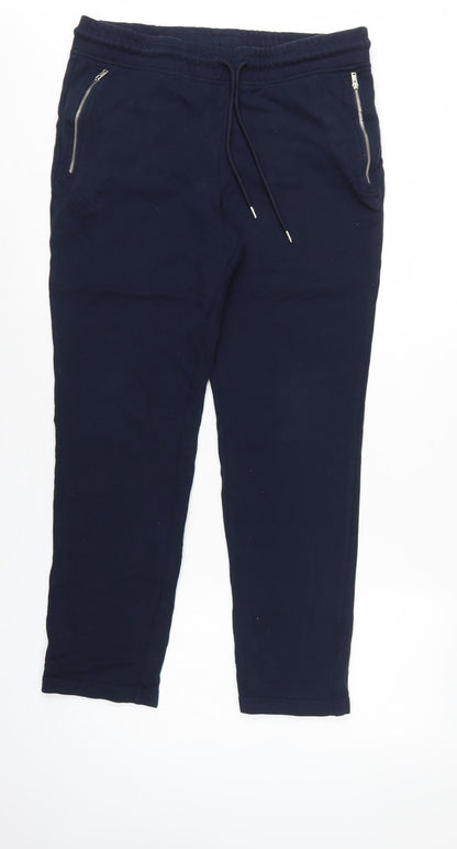 Autograph Mens Blue M Pure Cotton Zip Pocket Jogger Trousers